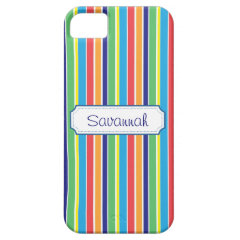 Girly Personalized Colorful Stripes Pattern Case iPhone 5 Covers
