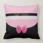 Girly Pink And Black Baby Shoes Pillows