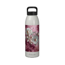 Girly Pink And Cute Flowers Drinking Bottle