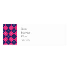 Girly Pink and Purple Argyle Diamond Pattern Business Cards