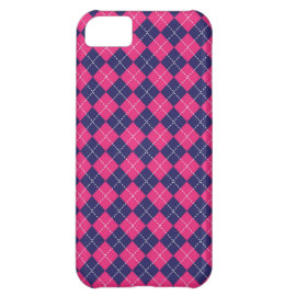 Girly Pink and Purple Argyle Diamond Pattern iPhone 5C Cases