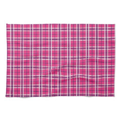 Girly Pink and Purple Plaid Pattern Gifts for Her Towel