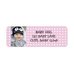 Girly Pink and White Polka Dots Address Label