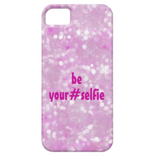 Girly Pink Be Yourself Selfie Hashtag Quote iPhone 5 Cover Zazzle