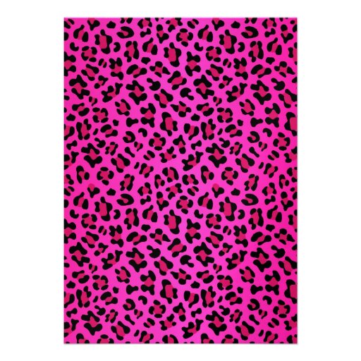 Girly Pink Black Leopard Print Elegant Sweet 16 Custom Invites