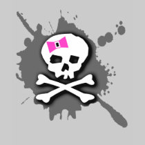 Girly Pink Bow Skull t-shirts