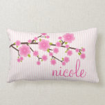Girly Pink Cherry Blossom Personalized Pillows