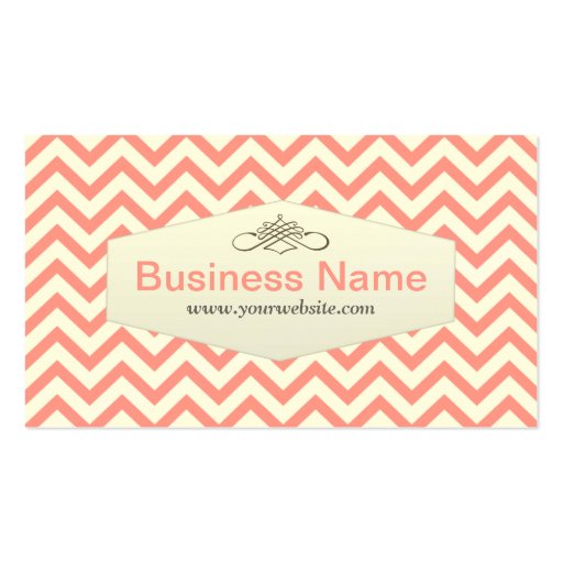 Girly Pink Chevron Pet Nanny Business Card (front side)