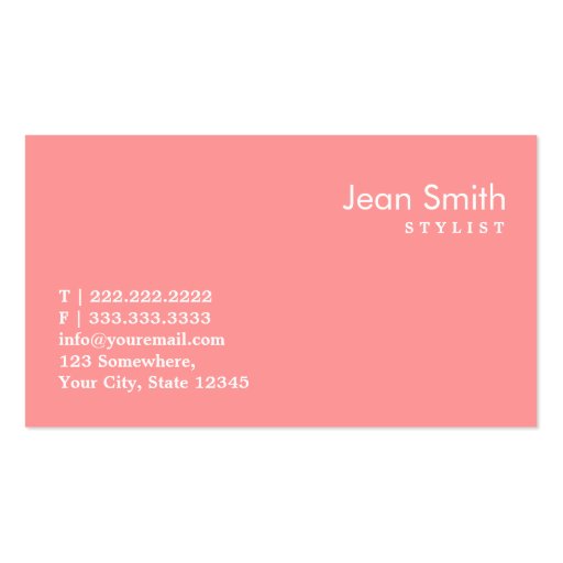 Girly Pink Chevron Stylist Business Card (back side)