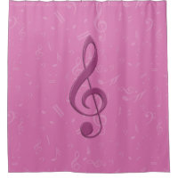 Girly Pink Clef and Musical Notes