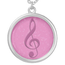 Girly Pink Clef and Musical Notes Jewelry