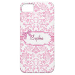 Girly Pink Damask Iphone 5 Case casemate cases
