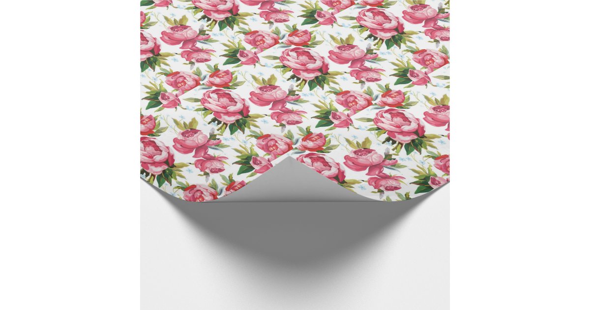girly pink floral art wrapping paper zazzle pink flower wrapping paper