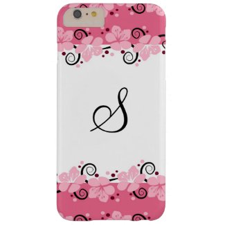 Girly Pink Floral Pattern Monogrammed