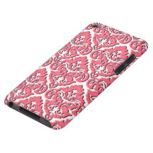 Girly Pink French Damask Barely There iPod Covers
