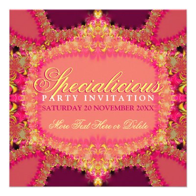 Girly Pink Frills Specialicious Party Invitation