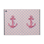 GIRLY PINK GLITTER ANCHOR DOTS PATTERN CASES FOR iPad MINI
