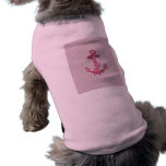 GIRLY PINK GLITTER ANCHOR DOTS PATTERN PET CLOTHES