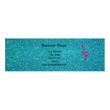 Girly Pink glitter flamingo turquoise glitter Business Card