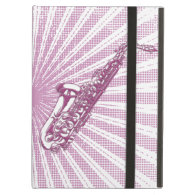 Girly Pink Grunge Saxophone iPad Covers