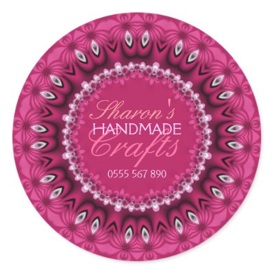 Girly Pink Lacy Handmade Crafts Product Sticker