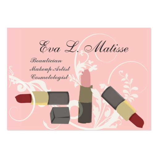 Girly Pink  Lipstick Business Card (front side)