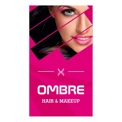 Girly Pink Ombre Hair Dye Coloring Cosmetic Beauty Business Card (front side)