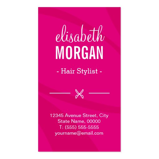 Girly Pink Ombre Hair Dye Coloring Cosmetic Beauty Business Card (back side)