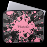 Girly pink paint splatters to personalize laptop sleeves