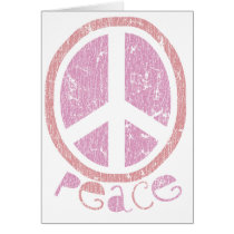 Girly Pink Peace Sign cards