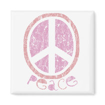 Girly Pink Peace Sign magnets