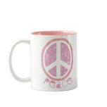 Girly Pink Peace Sign Mugs
