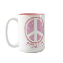 Girly Pink Peace Sign mugs