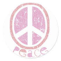 Girly Pink Peace Sign Sticker
