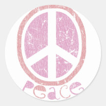 Girly Pink Peace Sign Sticker