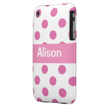 Girly pink Polka Dot Blackberry cases
