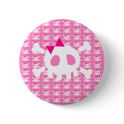 Girly Pink Punk Skull by misterpunk