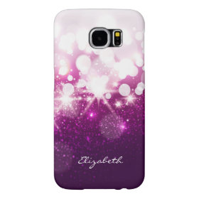 Girly Pink Purple Glitter and Sparkles Samsung Galaxy S6 Cases