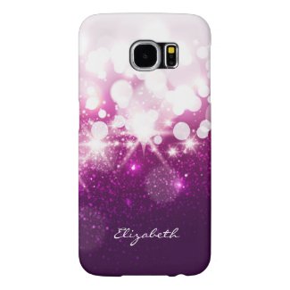 Girly Pink Purple Glitter and Sparkles Samsung Galaxy S6 Cases