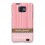 Girly Pink Stripes & Dots Samsung Galaxy S Case