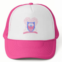 Girly Pink Whimsical Cute Owl hat hats