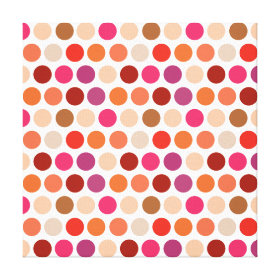 Girly Polka Dots Purple Pink Orange Circle Pattern Gallery Wrap Canvas