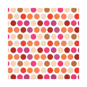 Girly Polka Dots Purple Pink Orange Circle Pattern Stretched Canvas Print
