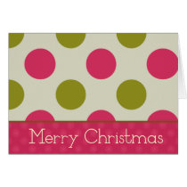 christmas, xmas, december, winter, celebration, dots, snowflakes, joy, girly, modern, chic, Card with custom graphic design