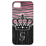 Girly princess pink and black zebra print casemate cases