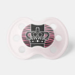 Girly princess pink and black zebra print pacifiers