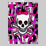 Girly Punk Skull Card cards