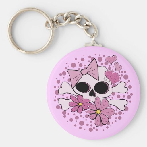 Girly Punk Skull Keychain