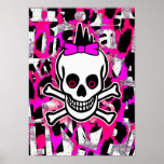 Girly Punk Skull posters