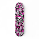 Girly Punk Skull Skateboard